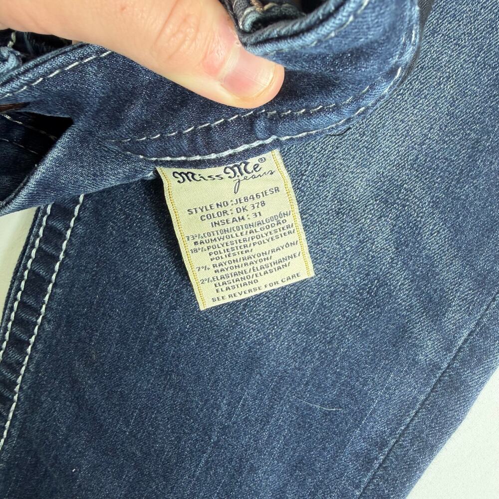 Women's Miss Me Jeans Mid Rise Easy Skinny Embellished Pockets Size 29 JE8461ESR - Picture 8 of 8